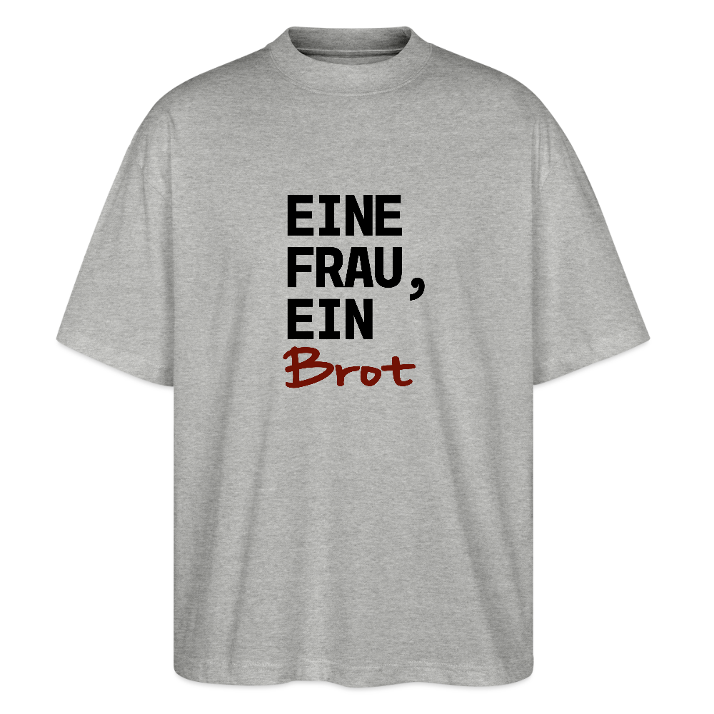 BROTShirt oversized Eine Frau, ein Brot - Grau meliert