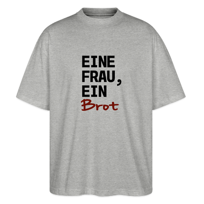 BROTShirt oversized Eine Frau, ein Brot - Grau meliert