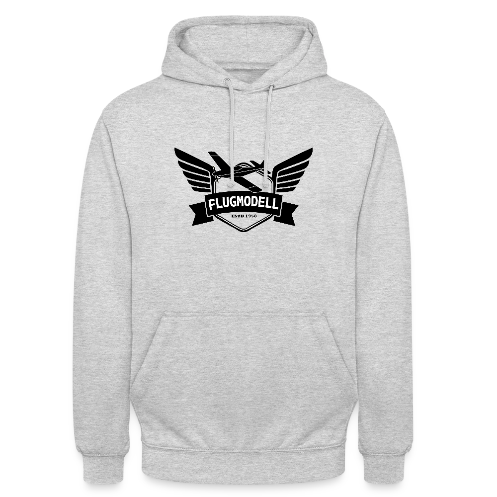 Hoodie FlugModell retro hell - Hellgrau meliert