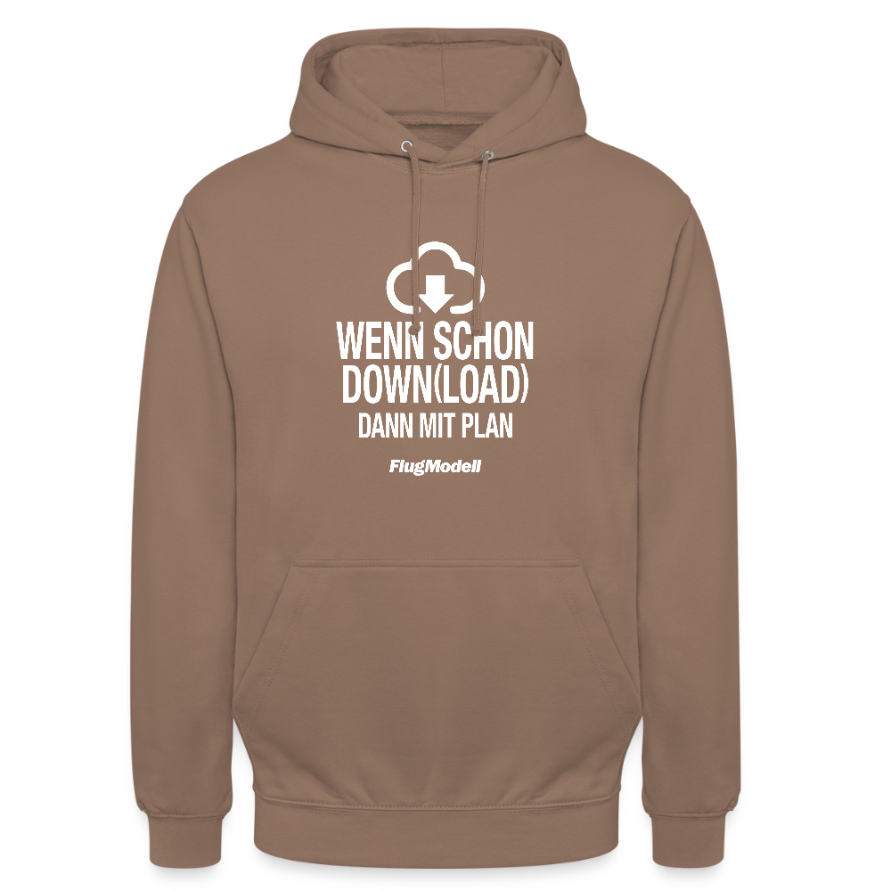 Hoodie Download mit Plan dunkel - Mokka