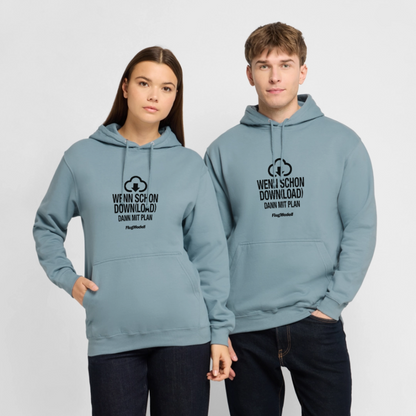 Hoodie Download mit Plan hell - Nebelblau