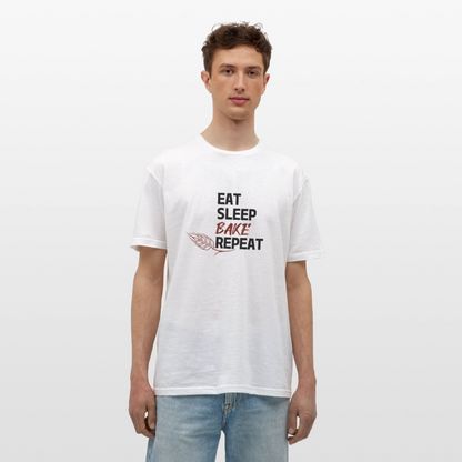 BROTShirt Eat-Sleep-Bake-Repeat Ähre - Weiß