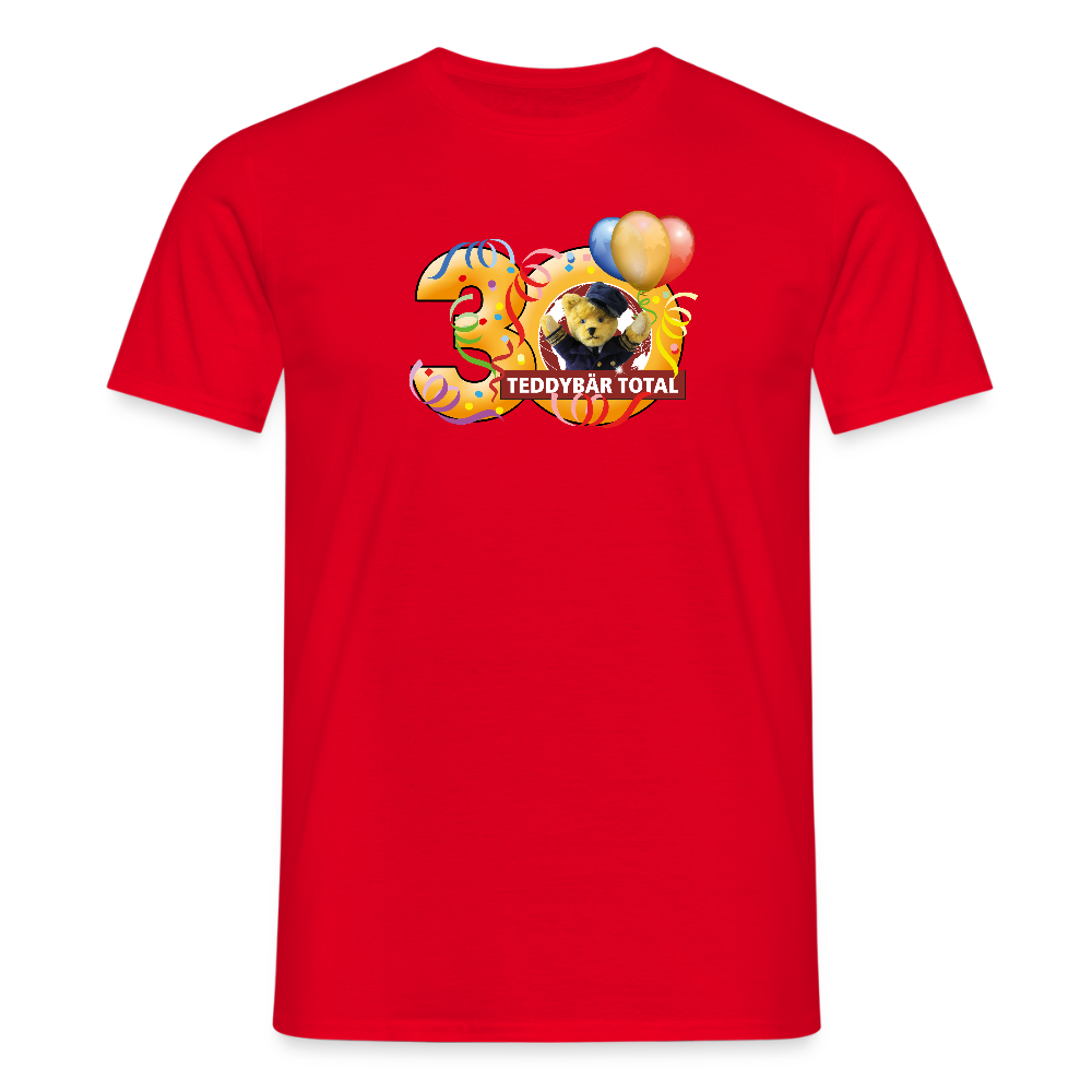 Unisex-T-Shirt 30 Jahre TEDDYBÄR TOTAL groß - Rot