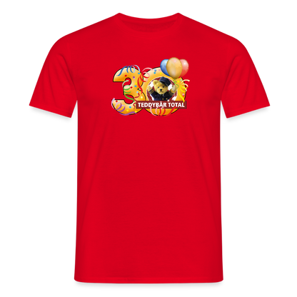 Unisex-T-Shirt 30 Jahre TEDDYBÄR TOTAL groß - Rot