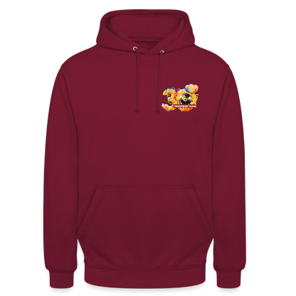 Unisex-Hoodie 30 Jahre TEDDYBÄR TOTAL klein - Bordeaux