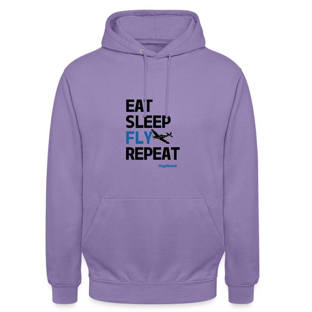 Hoodie Eat Sleep Fly Repeat hell - Lavendel