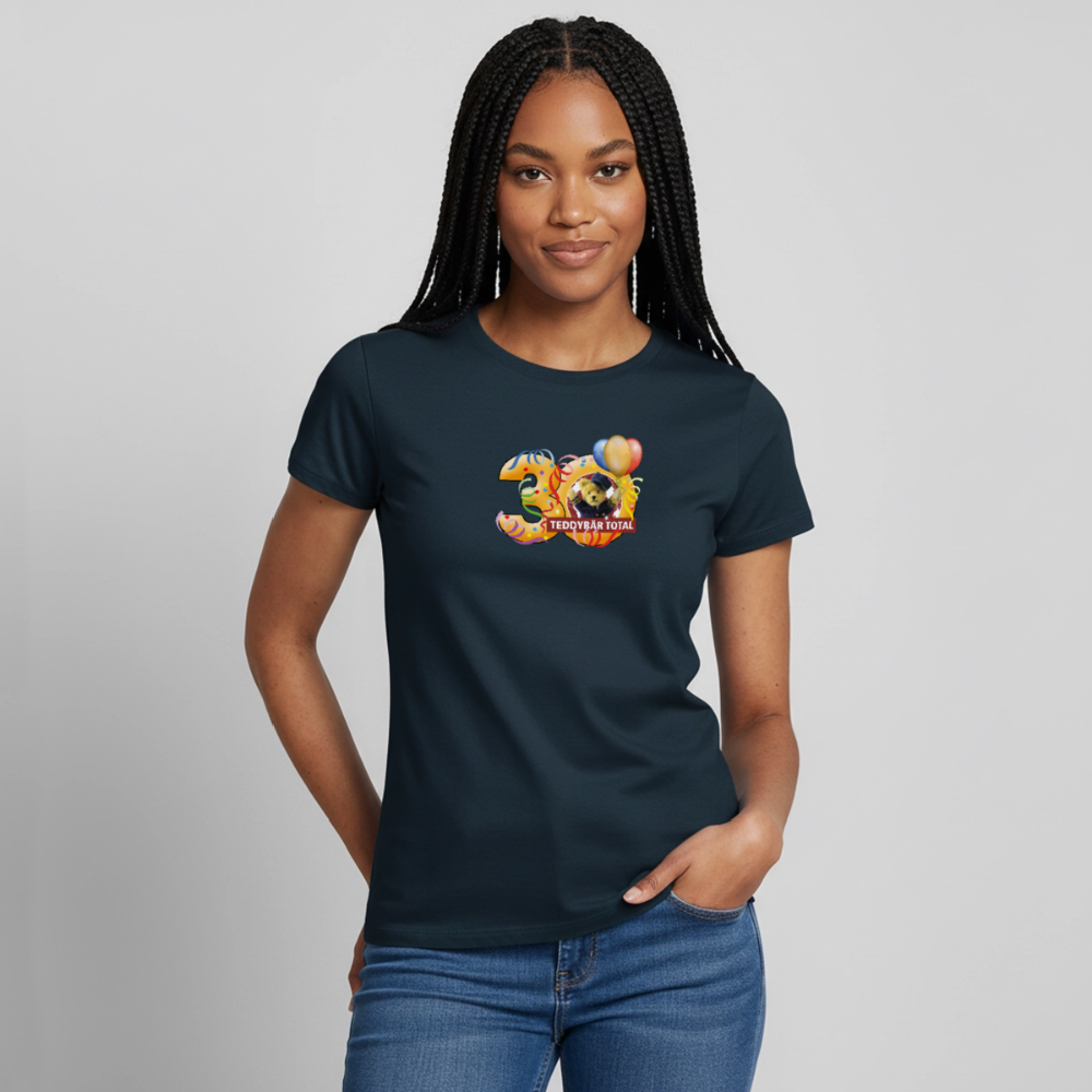 Frauen-T-Shirt 30 Jahre TEDDYBÄR TOTAL groß - Navy