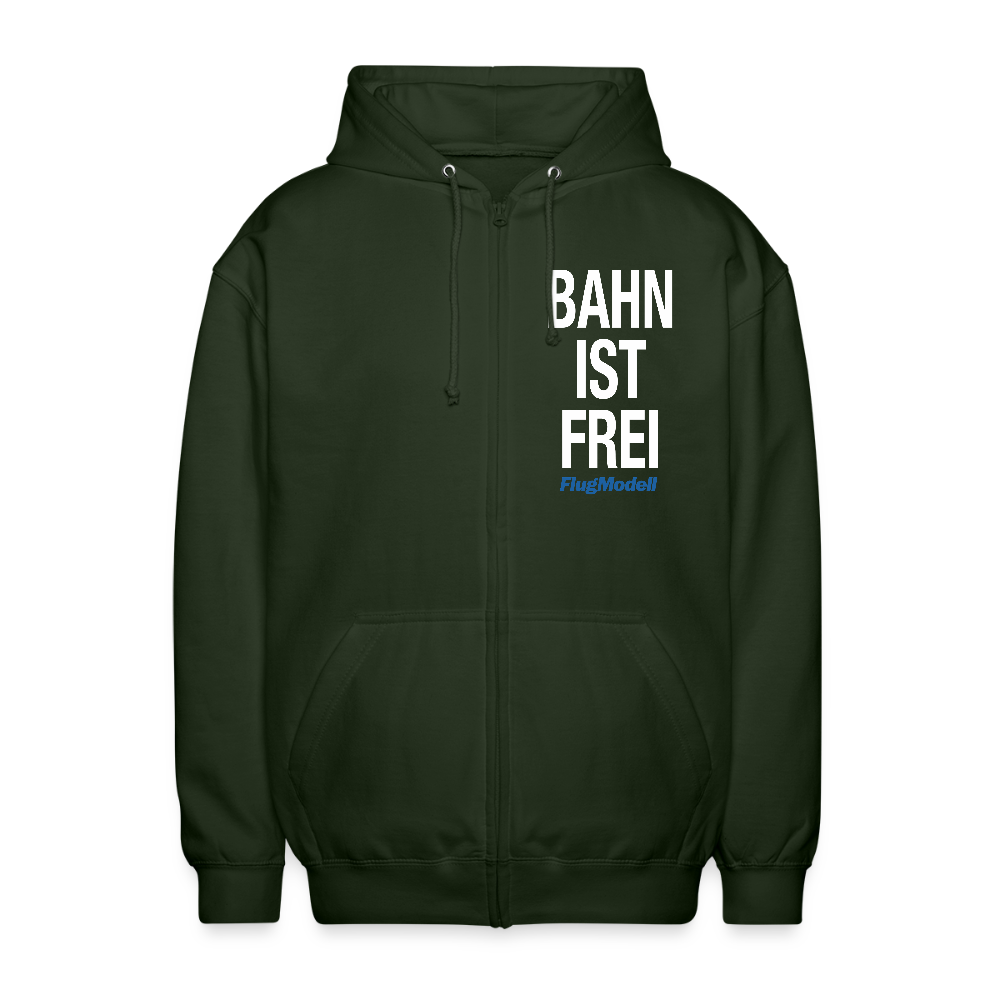 Hoodiejacke Bahn ist frei - Forstgrün 