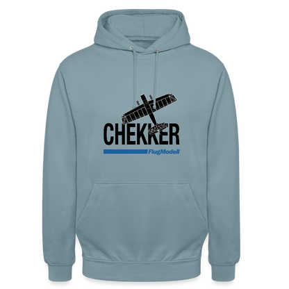 Hoodie Chekker hell - Nebelblau