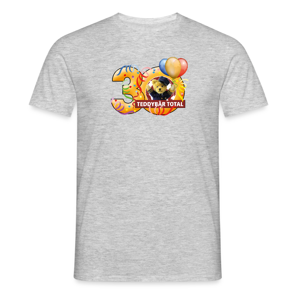 Unisex-T-Shirt 30 Jahre TEDDYBÄR TOTAL groß - Grau meliert