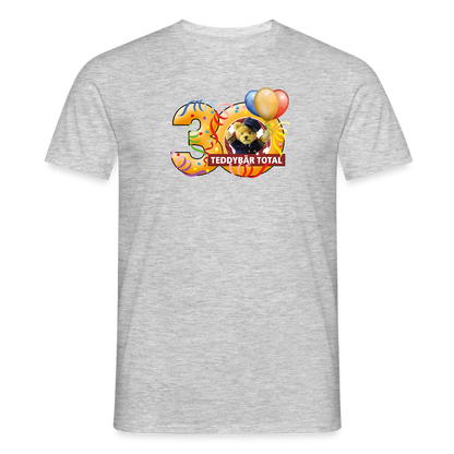 Unisex-T-Shirt 30 Jahre TEDDYBÄR TOTAL groß - Grau meliert