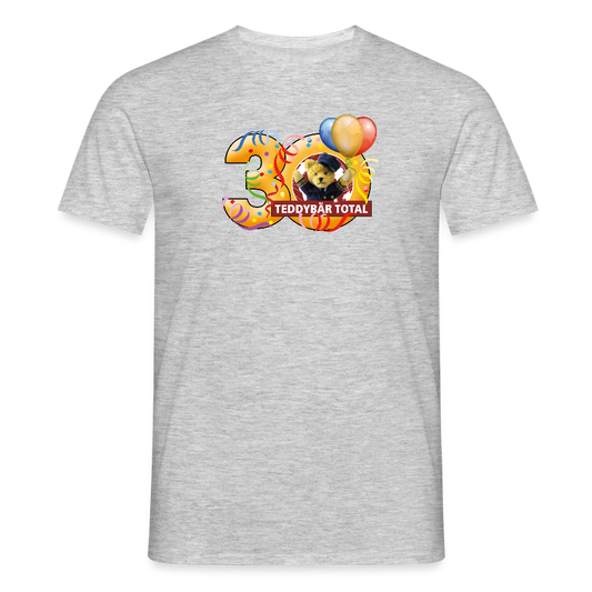 Unisex-T-Shirt 30 Jahre TEDDYBÄR TOTAL groß - Grau meliert