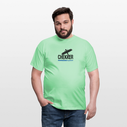 T-Shirt Chekker hell - Mintgrün