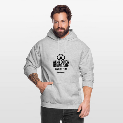 Hoodie Download mit Plan hell - Hellgrau meliert