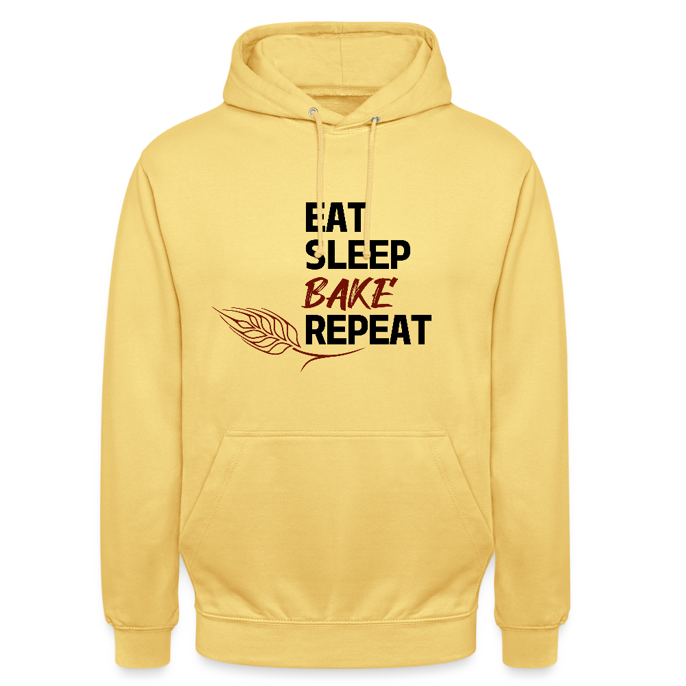 BROTHoodie Unisex Eat-Sleep-Bake-Repeat pur Brust - Zitronengelb
