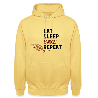 BROTHoodie Unisex Eat-Sleep-Bake-Repeat pur Brust - Zitronengelb