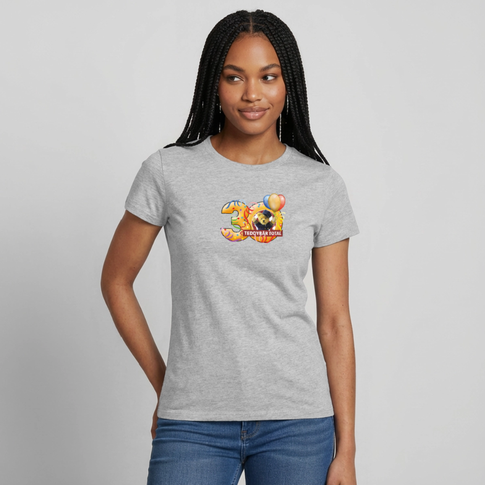 Frauen-T-Shirt 30 Jahre TEDDYBÄR TOTAL groß - Grau meliert