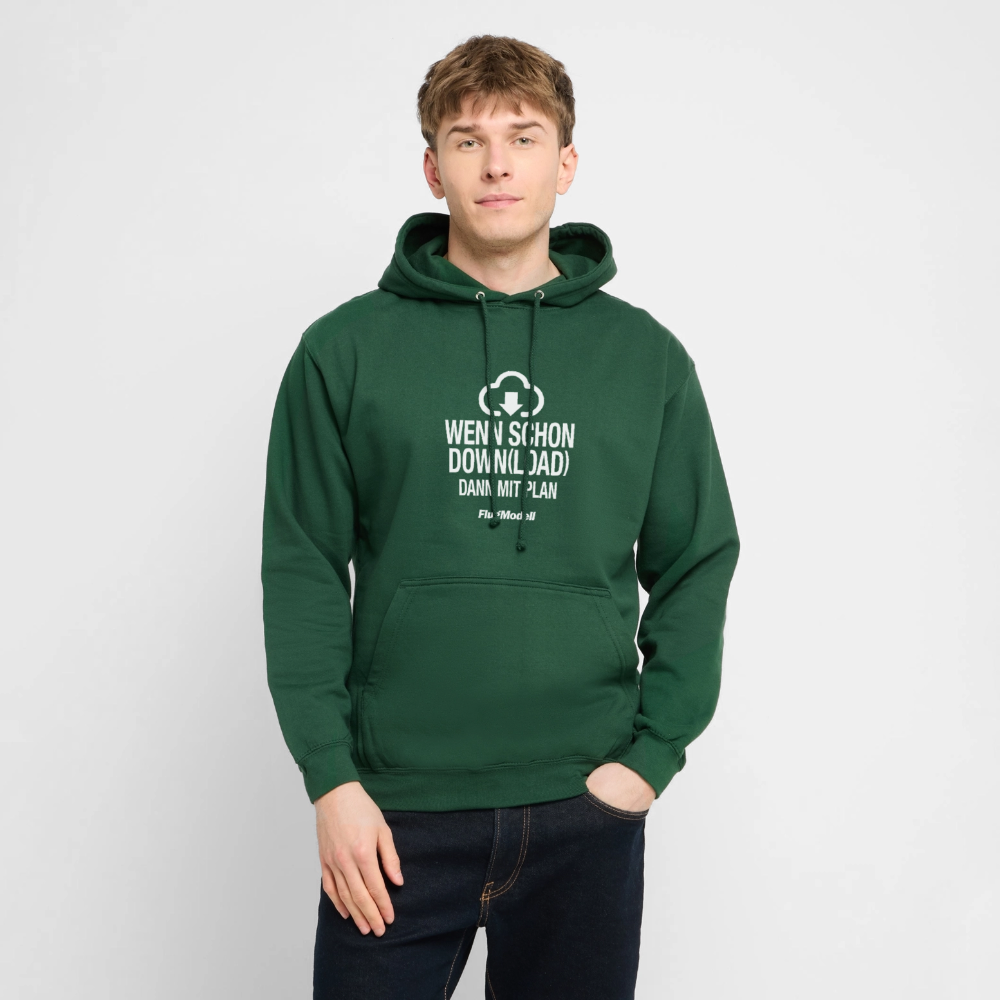 Hoodie Download mit Plan dunkel - Flaschengrün