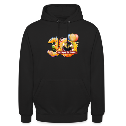Unisex-Hoodie 30 Jahre TEDDYBÄR TOTAL groß - Schwarz