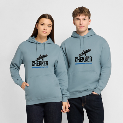 Hoodie Chekker hell - Nebelblau