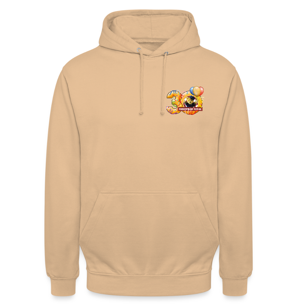 Unisex-Hoodie 30 Jahre TEDDYBÄR TOTAL klein - Pfirsich