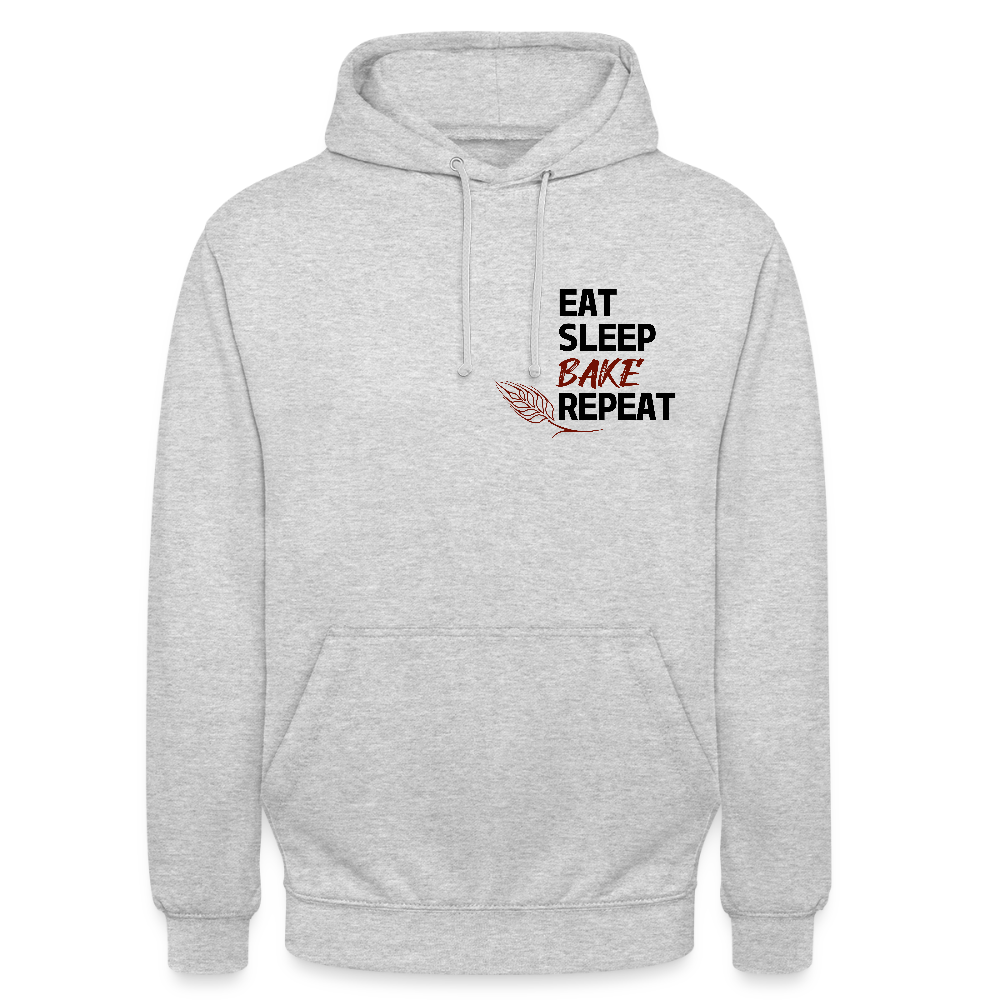 BROTHoodie Unisex Eat-Sleep-Bake-Repeat pur - Hellgrau meliert