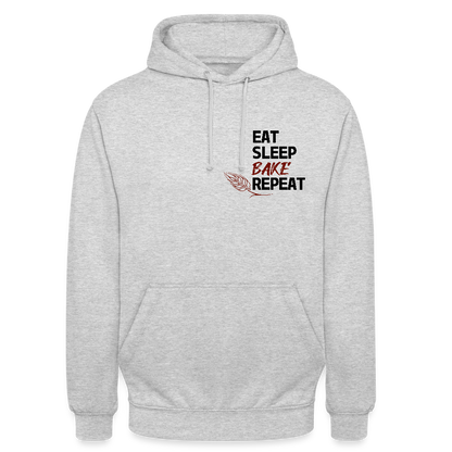 BROTHoodie Unisex Eat-Sleep-Bake-Repeat pur - Hellgrau meliert