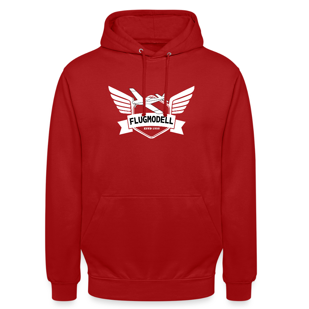 Hoodie FlugModell retro dunkel - Rot