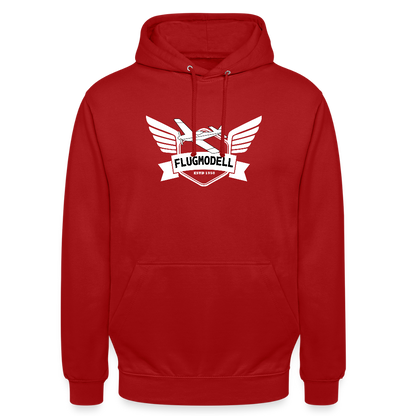 Hoodie FlugModell retro dunkel - Rot