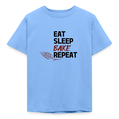 BROTShirt Kinder Eat-Sleep-Bake-Repeat - Himmelblau