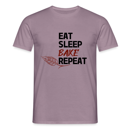 BROTShirt Eat-Sleep-Bake-Repeat Ähre - Lilagrau 