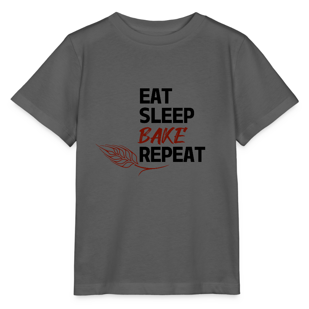 BROTShirt Kinder - Eat-Sleep-Bake-Repeat - Anthrazit