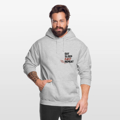 BROTHoodie Unisex Eat-Sleep-Bake-Repeat pur - Hellgrau meliert