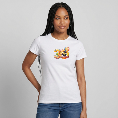 Frauen-T-Shirt 30 Jahre TEDDYBÄR TOTAL groß - Weiß
