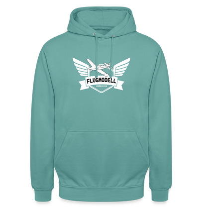 Hoodie FlugModell retro dunkel - Pastelltürkis