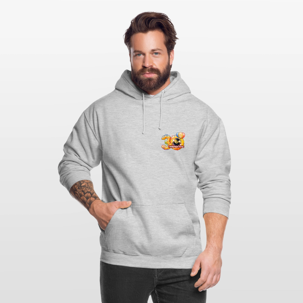 Unisex-Hoodie 30 Jahre TEDDYBÄR TOTAL klein - Hellgrau meliert