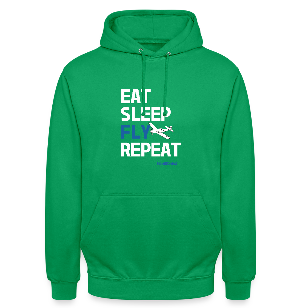 Hoodie Eat Sleep Fly Repeat dunkel - Kelly Green