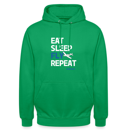 Hoodie Eat Sleep Fly Repeat dunkel - Kelly Green