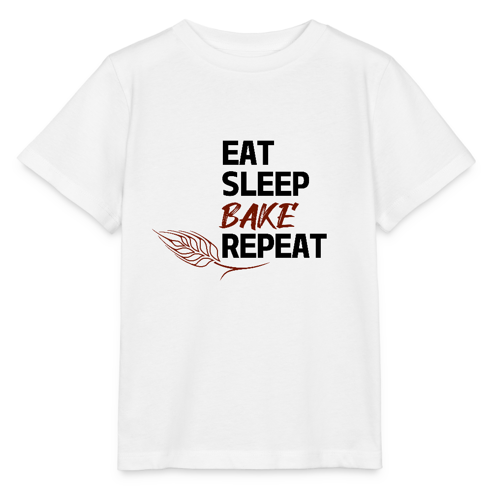 BROTShirt Kinder - Eat-Sleep-Bake-Repeat - Weiß