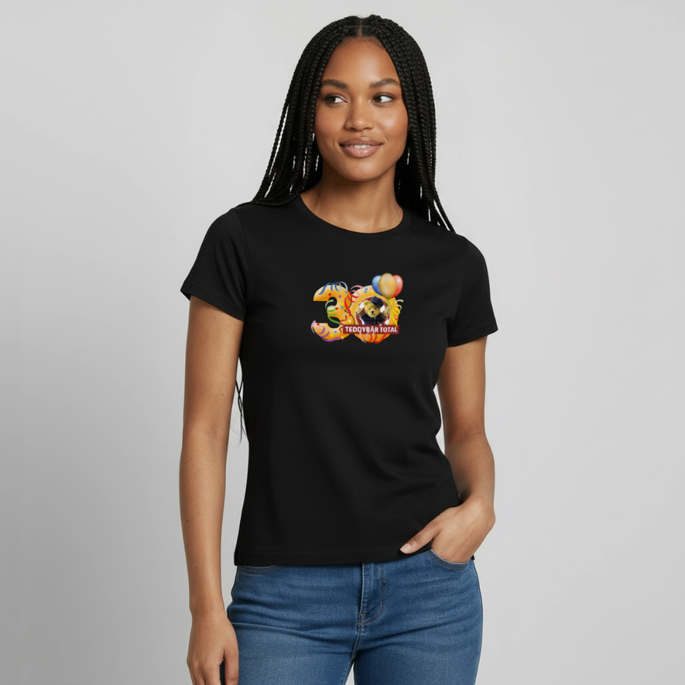 Frauen-T-Shirt 30 Jahre TEDDYBÄR TOTAL groß - Schwarz