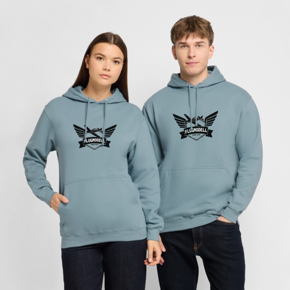 Hoodie FlugModell retro hell - Nebelblau