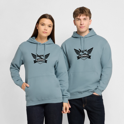 Hoodie FlugModell retro hell - Nebelblau