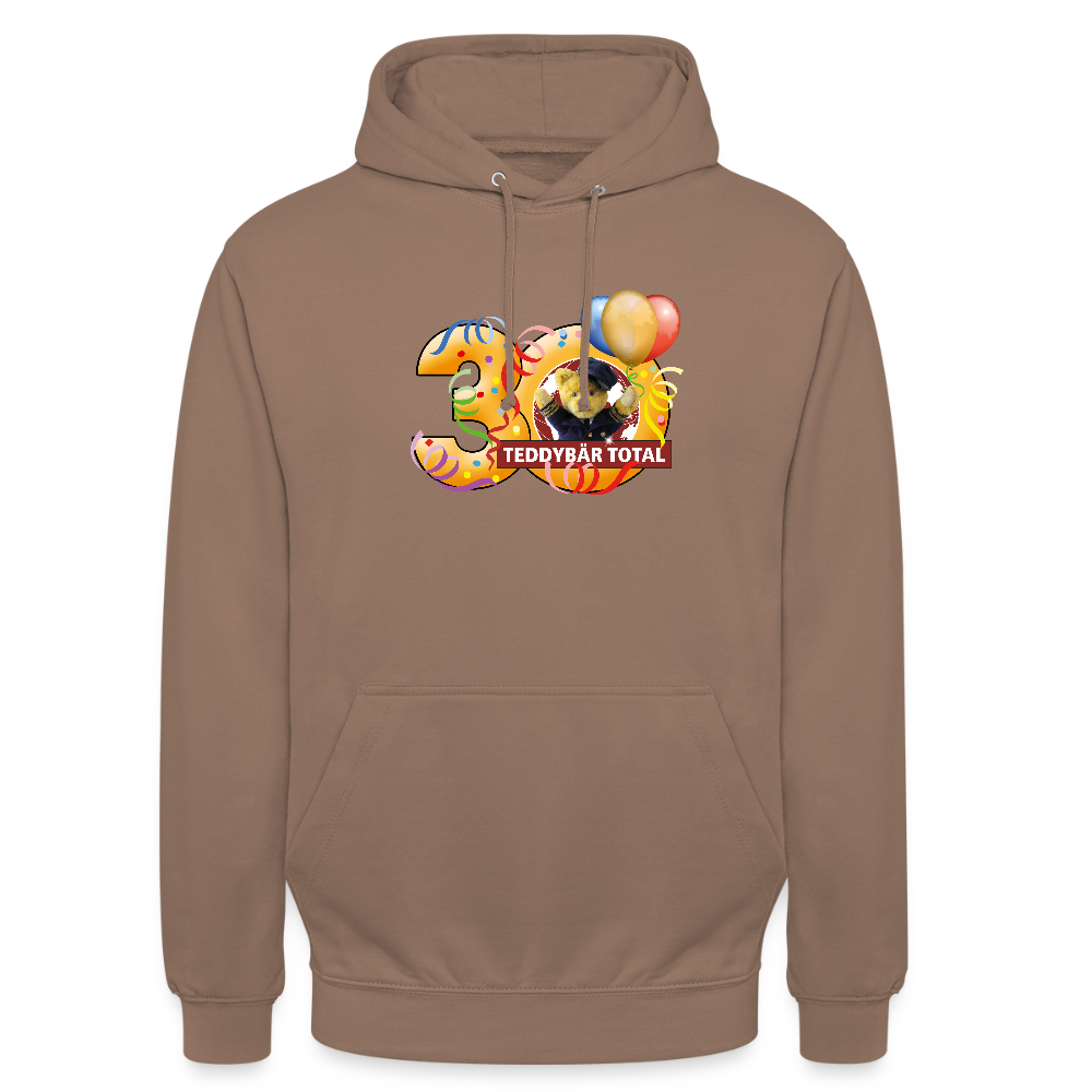 Unisex-Hoodie 30 Jahre TEDDYBÄR TOTAL groß - Mokka