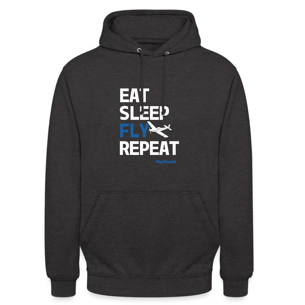 Hoodie Eat Sleep Fly Repeat dunkel - Anthrazit