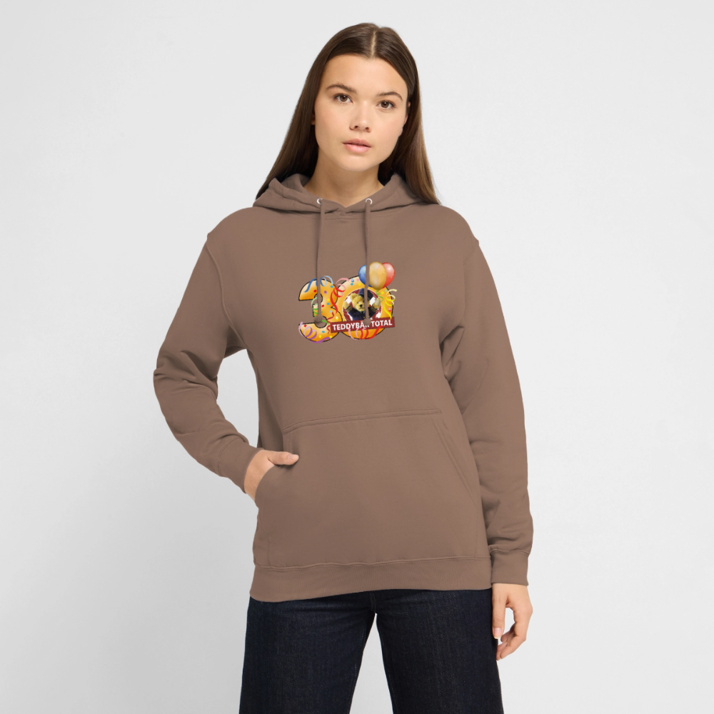 Unisex-Hoodie 30 Jahre TEDDYBÄR TOTAL groß - Mokka