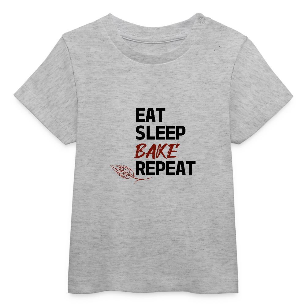 BROTShirt Baby Eat-Sleep-Bake-Repeat - Grau meliert