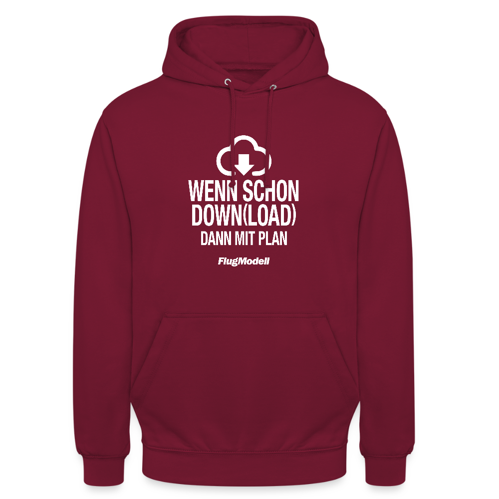 Hoodie Download mit Plan dunkel - Bordeaux