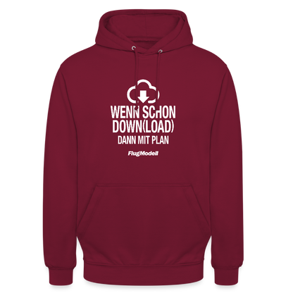 Hoodie Download mit Plan dunkel - Bordeaux