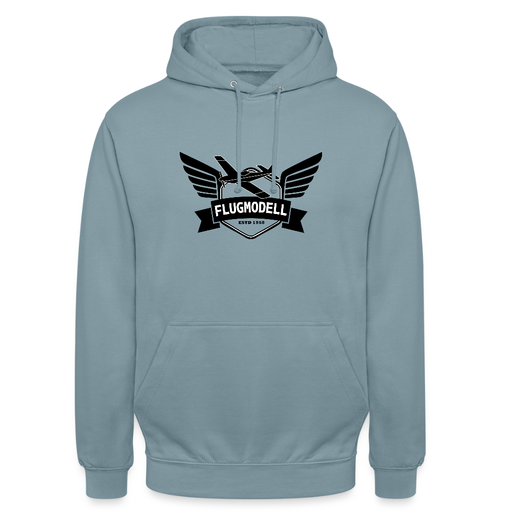 Hoodie FlugModell retro hell - Nebelblau