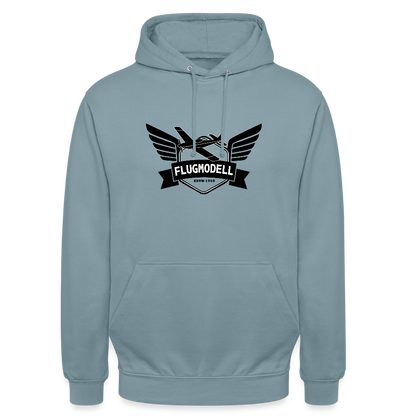 Hoodie FlugModell retro hell - Nebelblau